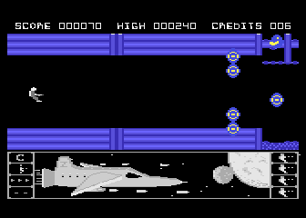 Mission Zircon (Atari 8-bit) screenshot: Level 7 sewers