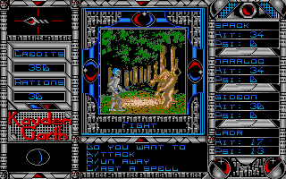 Kayden Garth (Atari ST) screenshot: Combat screen