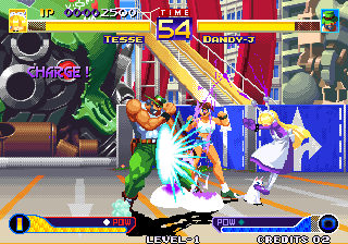 Waku Waku 7 (Arcade) screenshot: Tesse uses power