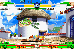 Street Fighter Alpha 3 (Game Boy Advance) screenshot: Nice flight