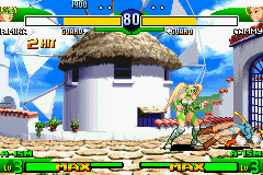 Street Fighter Alpha 3 (Game Boy Advance) screenshot: Cammy on floor