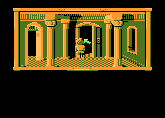 Klątwa (Atari 8-bit) screenshot: Alchemist's lab entrance