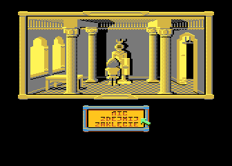 Klątwa (Atari 8-bit) screenshot: Attempting to remove shield