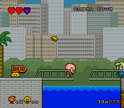 Super Bonk (SNES) screenshot: Bridge