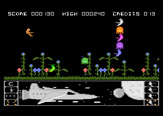 Mission Zircon (Atari 8-bit) screenshot: Level 4 plant jungle