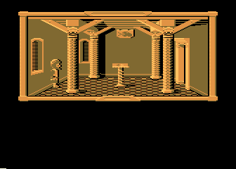 Klątwa (Atari 8-bit) screenshot: Going through the wall