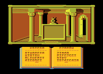 Klątwa (Atari 8-bit) screenshot: Spell book