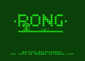 Pong (Atari 8-bit) screenshot: Title screen