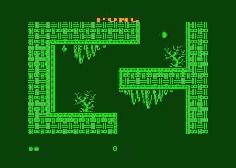 Pong (Atari 8-bit) screenshot: Toxic drops