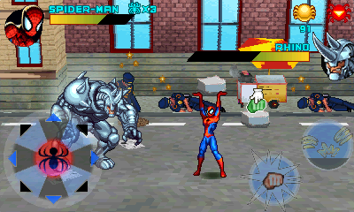 Spider-Man: Toxic City HD (Windows Mobile) screenshot: Fighting Rhino