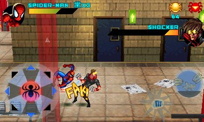 Spider-Man: Toxic City HD (Windows Mobile) screenshot: Boss fight against Shocker