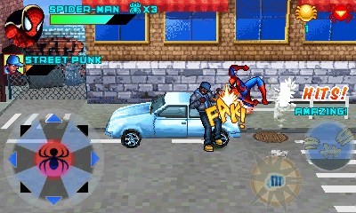 Spider-Man: Toxic City HD (Windows Mobile) screenshot: Fighting a thug