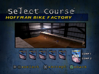 Mat Hoffman's Pro BMX (PlayStation) screenshot: Select course