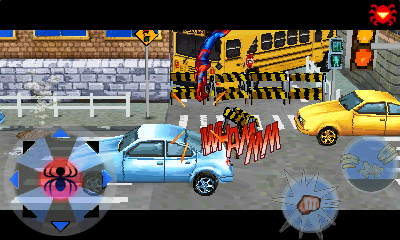 Spider-Man: Toxic City HD (Windows Mobile) screenshot: Dodging a car