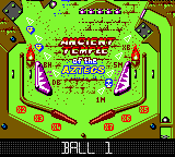 Hollywood Pinball (Game Boy Color) screenshot: Ancient Temple of the Aztecs table