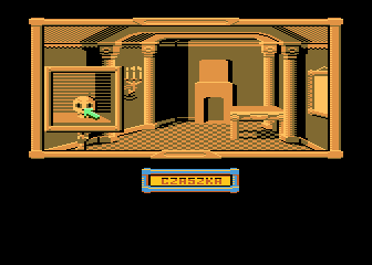 Klątwa (Atari 8-bit) screenshot: Gambling skull