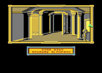 Klątwa (Atari 8-bit) screenshot: Clue in the mirror