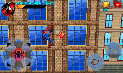 Spider-Man: Toxic City HD (Windows Mobile) screenshot: Climbing a building