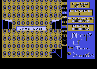 Drop It! (Atari 8-bit) screenshot: Game over