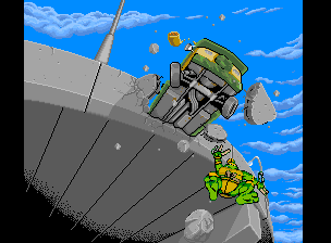 Teenage Mutant Ninja Turtles (Arcade) screenshot: End of the trip