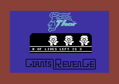 Giant's Revenge (Commodore 64) screenshot: Three Jacks left