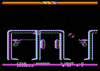 Dark Abyss (Atari 8-bit) screenshot: Crashed by wall