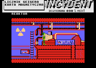 Incydent (Atari 8-bit) screenshot: Atomic reactor