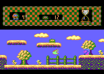 Włóczykij (Atari 8-bit) screenshot: Jumping