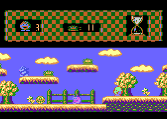 Włóczykij (Atari 8-bit) screenshot: Stationary ball can not be killed