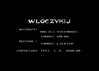 Włóczykij (Atari 8-bit) screenshot: Game introduction