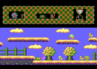 Włóczykij (Atari 8-bit) screenshot: On the platform