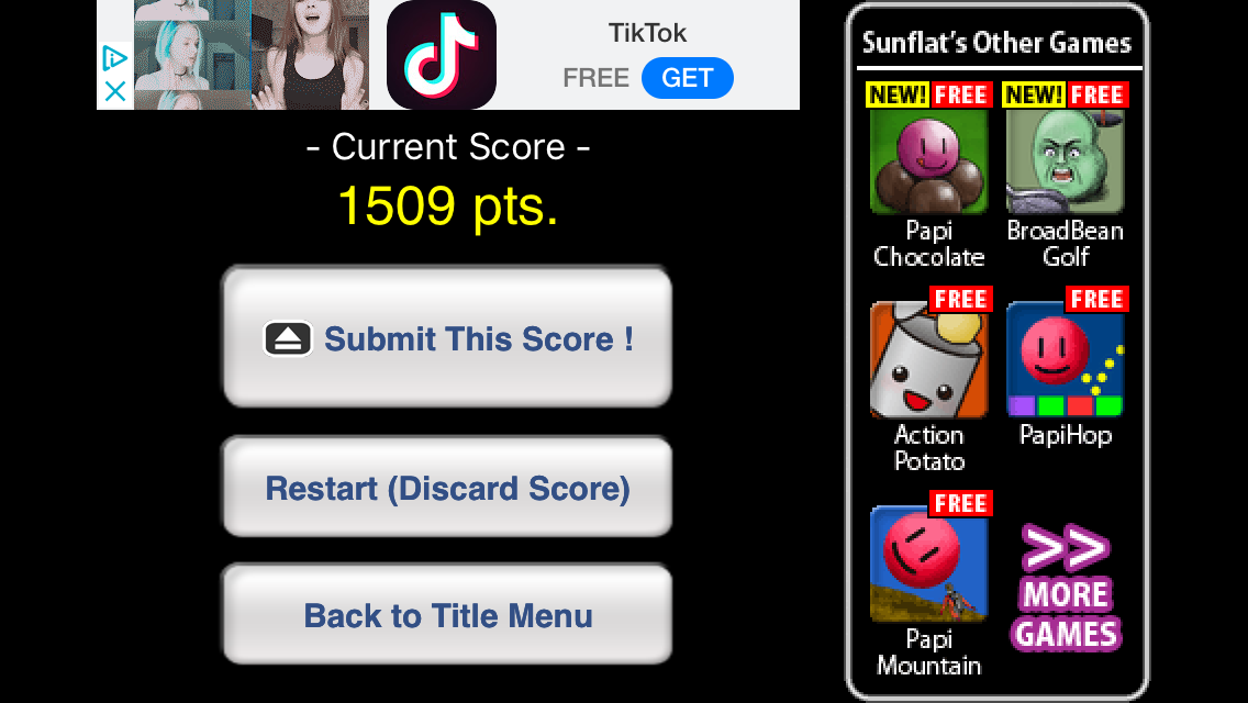SFCave (iPhone) screenshot: I got a new high score!