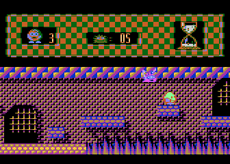 Włóczykij (Atari 8-bit) screenshot: More spikes