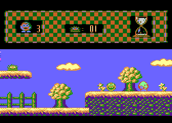 Włóczykij (Atari 8-bit) screenshot: One capsule missed