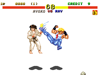 Fighter's History (Arcade) screenshot: Finishing move