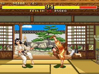 Fighter's History (Arcade) screenshot: Gals fight
