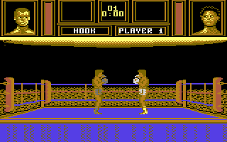Ringside (Commodore 64) screenshot: The match starts