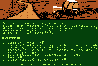 07 Zgłoś Się (Atari 8-bit) screenshot: Start up location