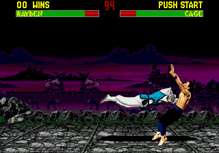 Mortal Kombat II (Genesis) screenshot: Raiden's flight