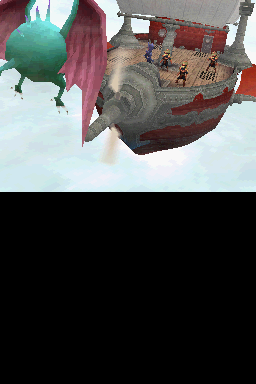 Final Fantasy IV (Nintendo DS) screenshot: The ship is under attack