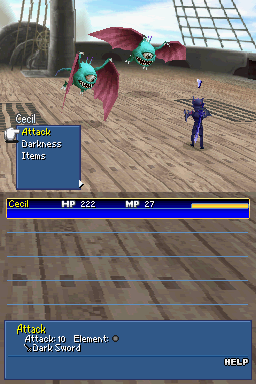 Final Fantasy IV (Nintendo DS) screenshot: The first fight