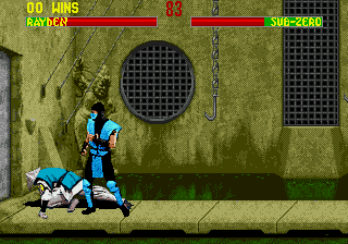 Mortal Kombat II (Genesis) screenshot: Kick in feet