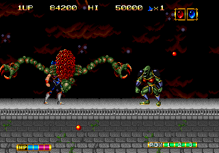 Magician Lord (Neo Geo) screenshot: If you take too long in the level, this hideous creature appears