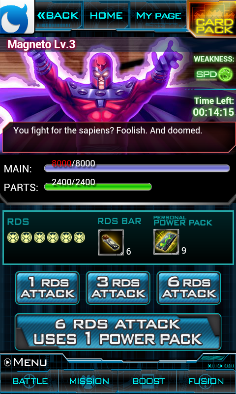 Marvel: War of Heroes (Android) screenshot: A villain attacks during an event