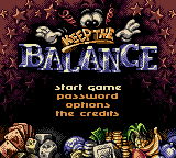 Keep the Balance! (Game Boy Color) screenshot: Menu screen
