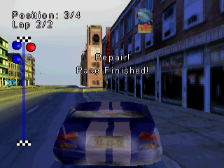 Europe Racing (PlayStation) screenshot: Race finished