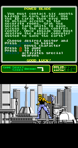 Power Blade (Arcade) screenshot: The hero.