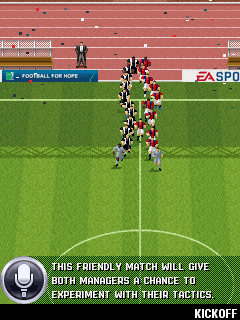 FIFA 12 (J2ME) screenshot: Players entering the pitch