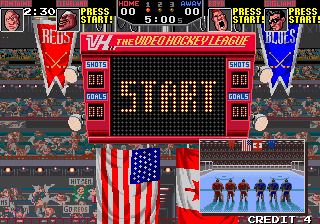Hit the Ice: The Video Hockey League (Arcade) screenshot: Let's Go.