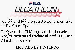 Fila Decathlon (Game Boy Advance) screenshot: Title screen